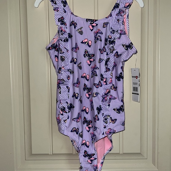 Kensie girls Butterfly Stripe Swim/Bath Suit. - Picture 6 of 7